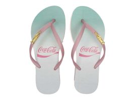 Chinelo Coca Cola Elilia Metallic Cc4338.1 (33-40) - Rose Claro Metalizado 