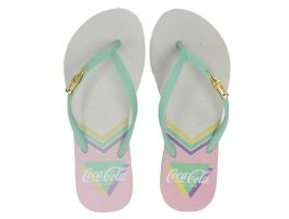 Chinelo Coca Cola Leeds Cc4332.4 (33-40) Branco Verde Claro 