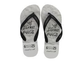 Chinelo Coca Cola Paper (37-46) - Branco Preto Cc4356 