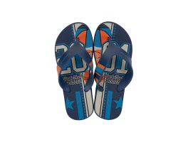 Chinelo Ipanema Deck City 27114 (23-32) - Azul Laranja Bege Bm896 