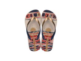 Chinelo Ipanema Navy 27220  (33/40) Bege/Azul/Vermelho BN627