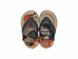 Chinelo Rider R1 III 12295 (19-25) - Bege Cinza Laranja Bp344