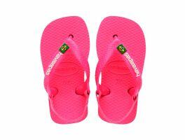 Havaianas New Baby Brasil Logo (Nº20) - Rosa Flux Branco 8418 