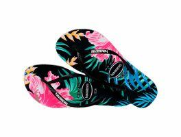 Havaianas Slim Floral Palm (37/38) - Preto 0090 