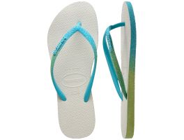 Havaianas Slim Glitter Mix (35/36) - Branco Azul Tradicional 7284 