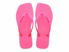 Havaianas Slim Square Glitter (41/42) -  Neon Bege Palha Rosa Neon 0969