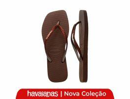 Havaianas Slim Square Glitter (37/38) - Café 0727 