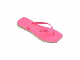Havaianas Slim Square Glitter Neon (41/42) - Bege Palha Rosa 6509