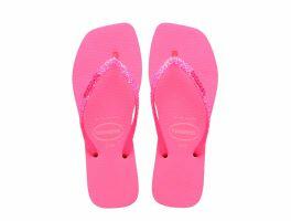 Havaianas Slim Square Glitter Neon (41/42) - Bege Palha Rosa 6509