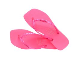 Havaianas Slim Square Glitter Neon 9336 Bege Palha Rosa 37/38