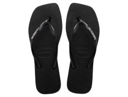 Havaianas Slim Square Logo Metallic (33-40) - Preto Prata 2976 