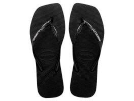 Havaianas Slim Square Logo Metallic (37/38) - Preto Prata 2976 