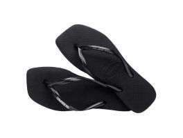 Havaianas Slim Square Logo Metallic (33-40) - Preto Prata 2976 