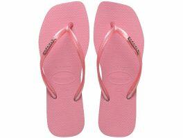 Havaianas Slim Square Logo Mettalic (33/34) - Rosa Chiffon 1105 
