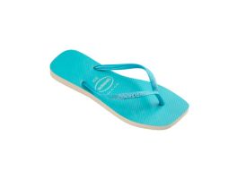 Havaianas Slim Square Glitter Neon (33/34) - Bege Palha Azul 8747