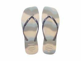 Havaianas Slim Square Glitter Party (33-40) - Bege Palha Prata 9021