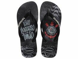 Havaianas Top Times Corinthians (35/36) - Preto Branco 4058 
