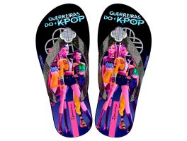 Chinelo Ipanema Guerreiras Do K-Pop 27514 (27-35) - Preto Rosa Roxo By301