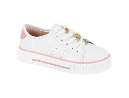 Tenis Molekinha 2565.113 (30-36) - Branco Rosa 78968