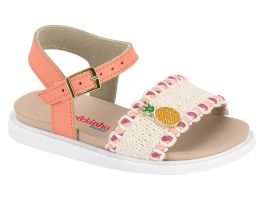 Sandália Molekinha 2714.240 (17-25) - Branco Off Pink Coral 106902