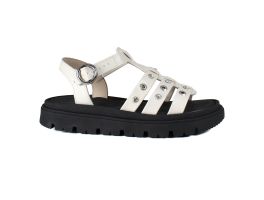 Sandália Moleca 5504.115 (34-39) -Branco Off Preto 35423 