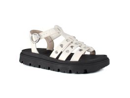 Sandália Moleca 5504.115 (34-39) -Branco Off Preto 35423 