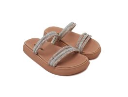 Tamanco Moleca 5469.135 (34-39) 28275 - Cristal Branco Ouro Rsdo Nude 98640 