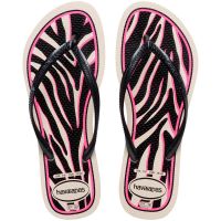 Havaianas Slim Animals (35-40) - Bege Palha Cinza Dark Metal 7018