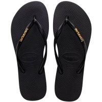 Havaianas Slim Logo Metallic (39/40) - Preto Dourado 1924