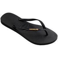 Havaianas Slim Logo Metallic (33-40) - Preto Dourado 1924 