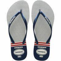 Havaianas Slim Nautical (33-38) - Branco Marinho Vermelho 0425 