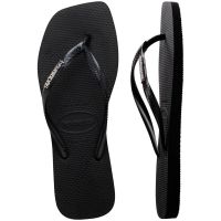 Havaianas Slim Square Logo Metallic (35-40) - Preto Prata  2976 