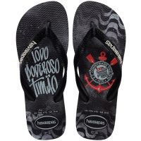Havaianas Top Times Corinthians (37-46) - Preto Preto Branco 4058