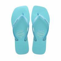 Havaianas Slim Square Glitter Neon (33/34) - Bege Palha Azul 8747