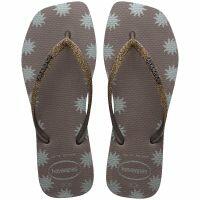 Chinelos Havaianas Square Glitter Contour Fog Feminino