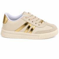 Tênis Molekinha 2575.30698 (27-34) - Branco Off Glitter Dourado 105974