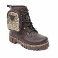 Bota Coturno Nilqi 1510.6 (28-34) - Café Glitter 60