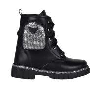 Bota Coturno Nilqi 1510.6 (28-34) - Preto C/ Bolsa Sola Glitter 01