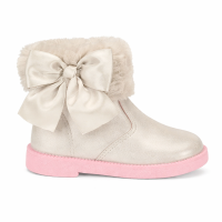 Bota Molekinha 2184.106 (19-25) -  Branco Off Gliter Prata 108046