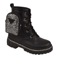 Bota Coturno Nilqi 1510.6 (28-34) - Preto C/ Bolsa Sola Glitter 01