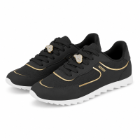 Tênis Moleca 5845.203 (34-39) - Preto/Dourado 16579