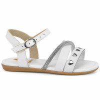 Sandália Molekinha 2114.292 (19-25) - Branco/Prata/Branco 109981
