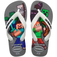 Havaianas Kids Minecraft (25-32) - Cinza Aço Branco 1077