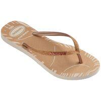 Havaianas Slim Glitter Edge (35-40) - Bege Palha 0121 
