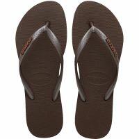 Chinelo Havaianas Slim Logo Metallic Cafê Feminino
