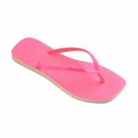 Havaianas Slim Square Glitter (41/42) -  Neon Bege Palha Rosa Neon 0969