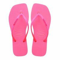 Havaianas Slim Square Glitter (41/42) -  Neon Bege Palha Rosa Neon 0969