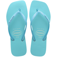Havaianas Slim Square Glitter Neon (35/36)  - Bege Palha Azul 8747
