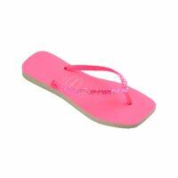 Havaianas Slim Square Glitter Neon (41/42) - Bege Palha Rosa 6509
