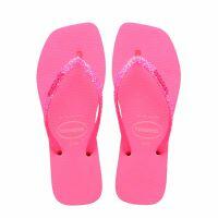 Havaianas Slim Square Glitter Neon (41/42) - Bege Palha Rosa 6509